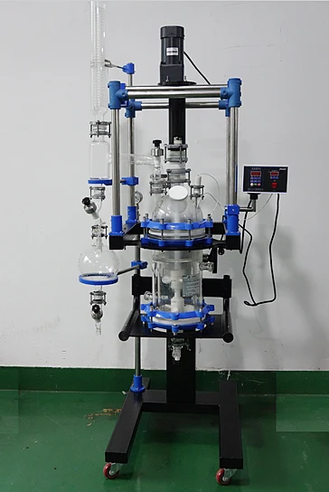 50L glass jacket automatic high pressure PLC controlled lab chemical pyrolysis reactor for esterification manufacture