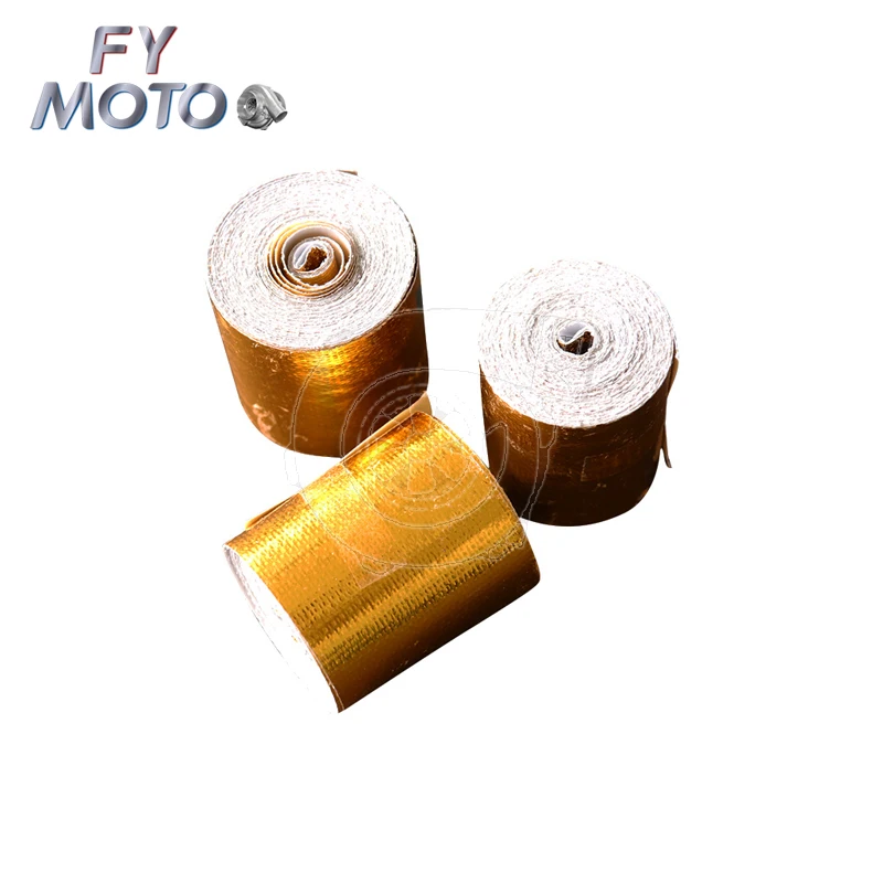 Gold Car Thermal Exhaust Tape Air Intake Heat Insulation Shield Wrap