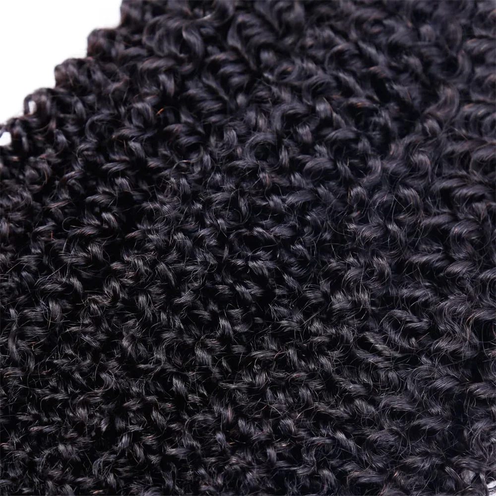 Mongolian Kinky Curly Human Hair Bundles Remy Weave Natural Color Extension_voghion.com