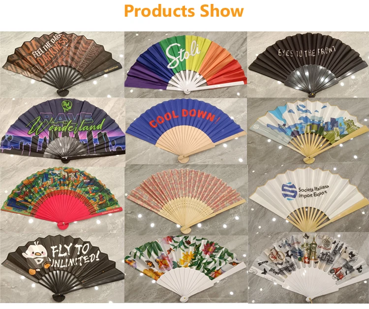 Personalized Printed Art Logo Handfan Favor Fabric Wooden Bamboo Paper Sublimating Folding Custom Hand Fan For Wedding Promotion