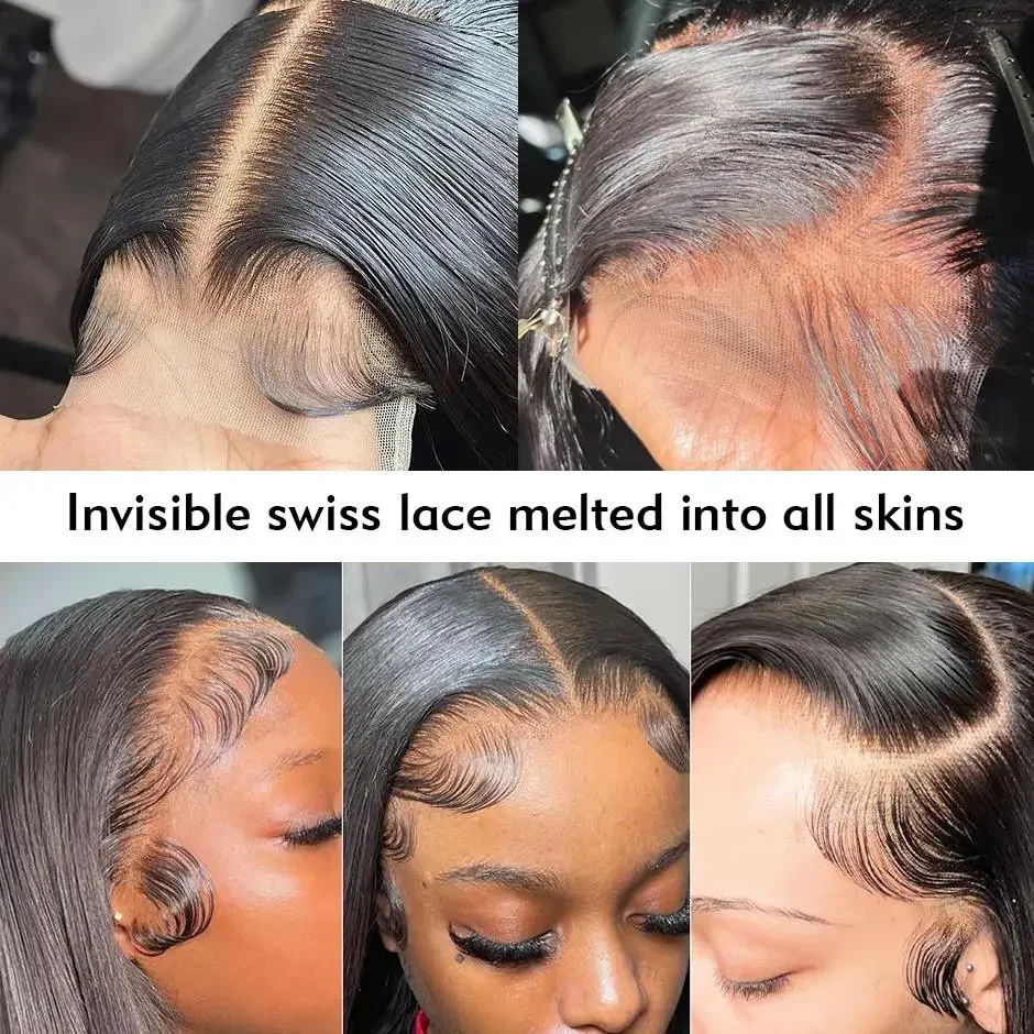 200 Dichte Langknochen Gerade 13x6 Lace Front Perücke 30 32 34 Zoll Peruanische Transparente Lace Frontal Echthaar Perücken für Frauen_voghion.com