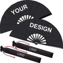 13inch Clack Fan Custom Personalized Large Wooden Bamboo Hand Fans Clack Dance Fans Printed With Logo