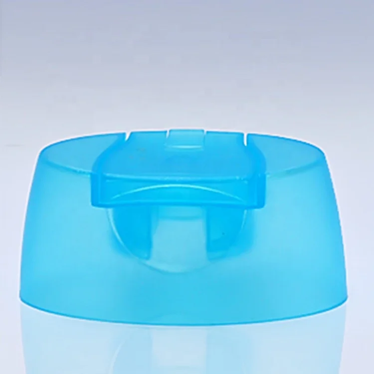 Transparent Blue 26mm Plastic Shampoo Bottle Cap Flip Top Lid For Body