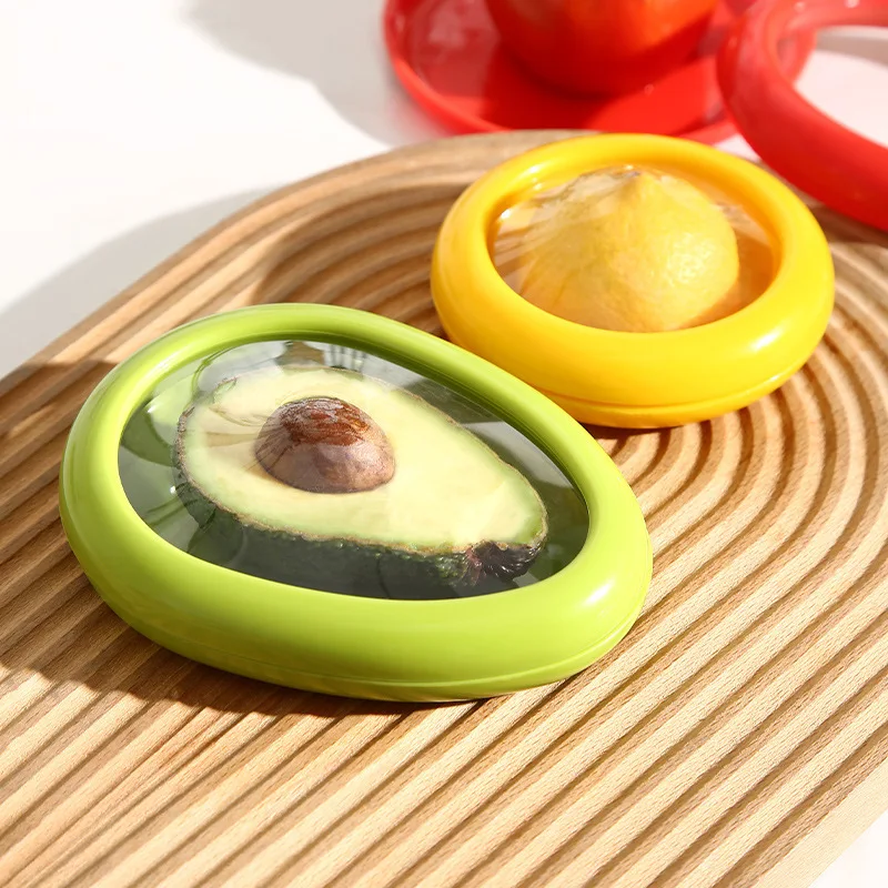 4packs Reusable Fruit and Vegetable Storage Containers Plastic Food Savers Fresh Stretch Pod Lemon Keeper Tomato Holder