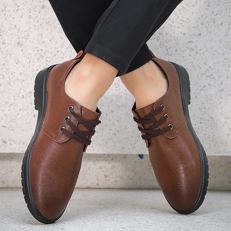 Mens Oxford Dress Shoes Factory Price Luxury Italian Stylish Handmade Office Genuine Leather Dress Shoes