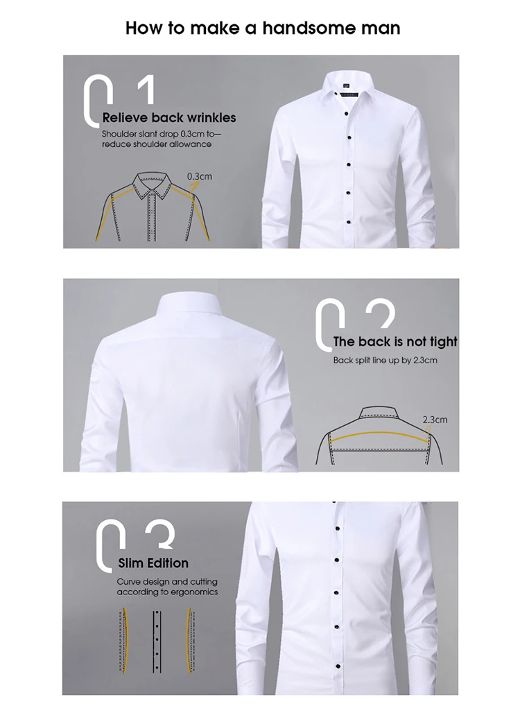 Litai Top Quality Formal 8xl Office Wear Business White Blank Dress Shirts Work Solid Stretch