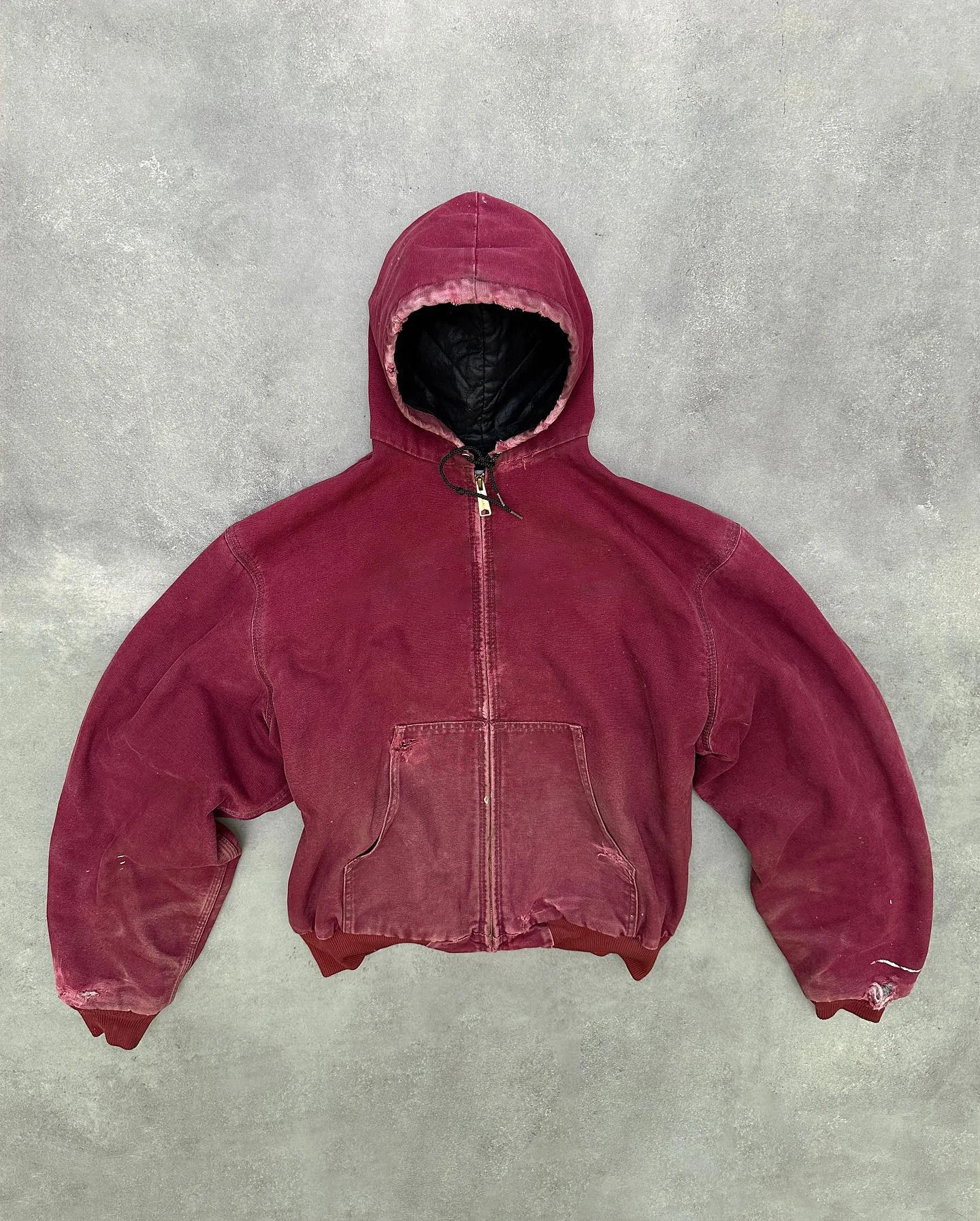Outdoor Bomber Hooded Jacket Custom Cotton Denim Jean Jacket Coat Cotton Acid Wash Vintage Duck Canvas Workwear Work Jackets Men gallery 2