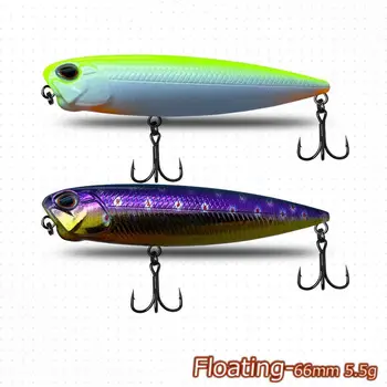 CHEERY Direct Sales Stainless Steel Floating Pencil Lure 66mm 55g Japanese Style Micro Artificial Hard Bait Topwater Zigzag Dog – Popper – view 5