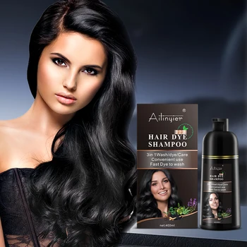 Hair Dye Shampoo 3 in 1 Brown Color Shampoo Hair Dye for Refresh Hair Instant Herbal Coloring Shampoo for Women&Men