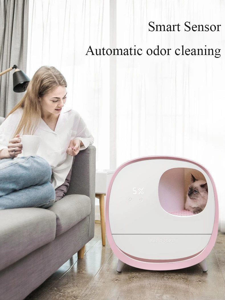Auto Cat Litter Box Robot Machinery Large Electronic Smart Cat Toilet Closed Disposable Self