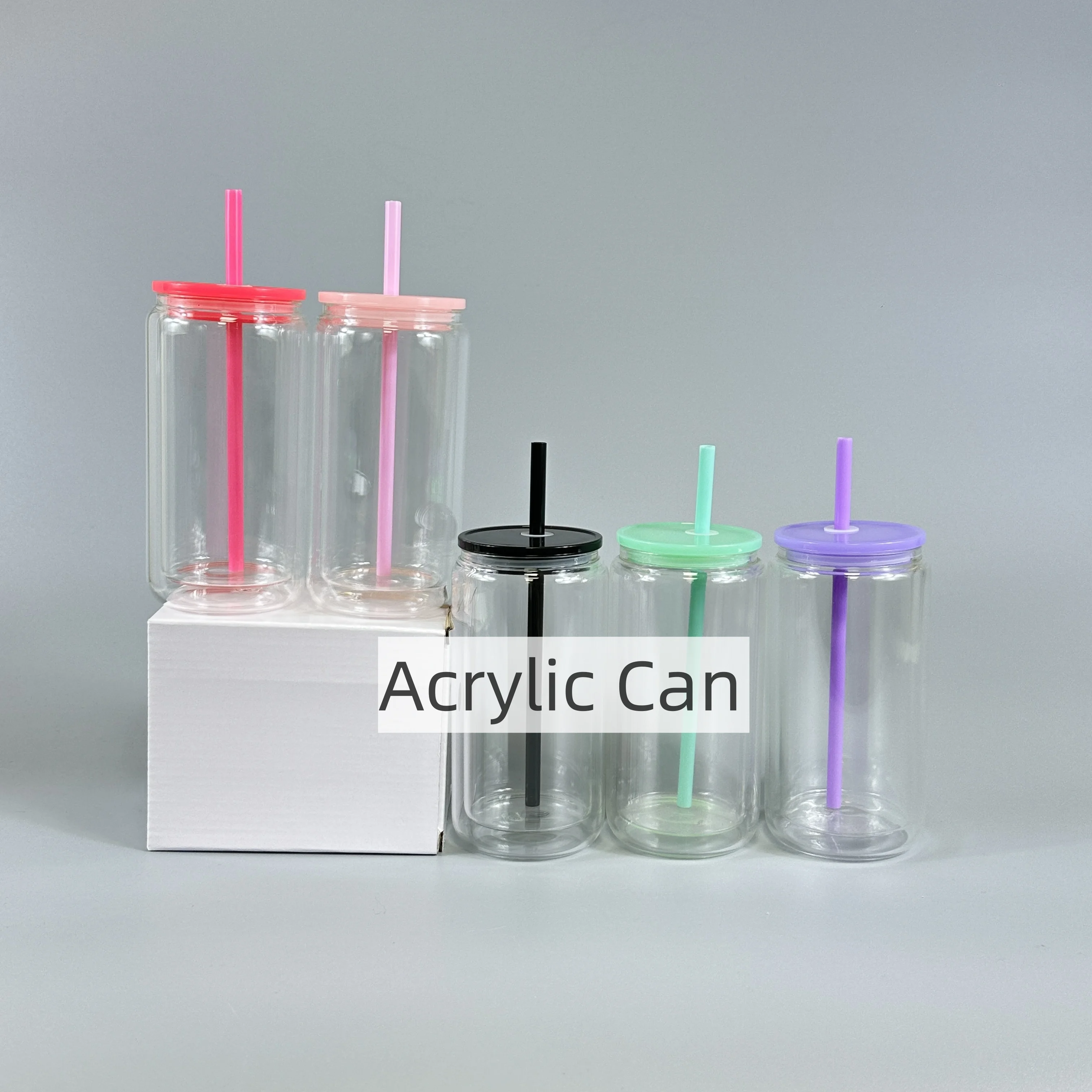 USA warehouse 16oz clear predrilled glitter double wall snow globe