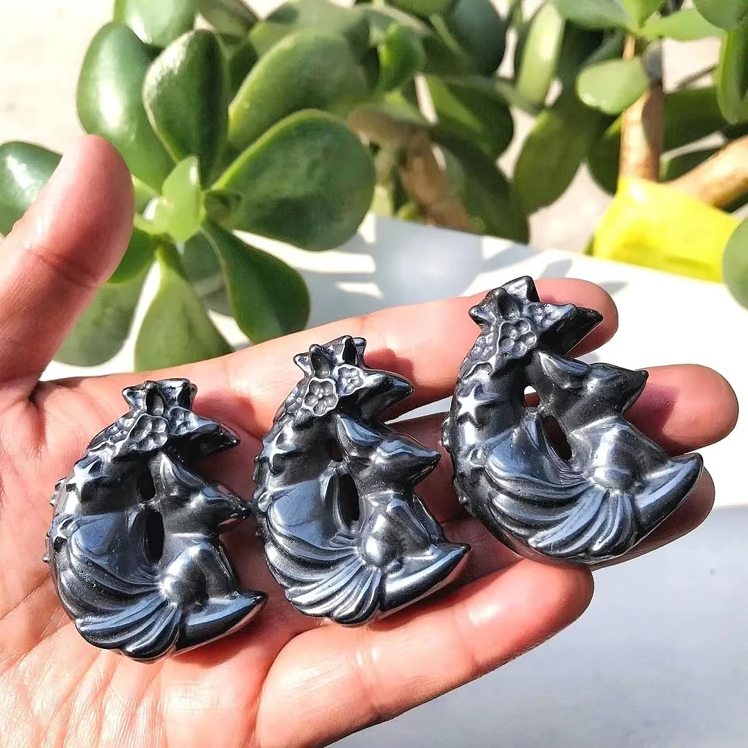 Hot Sale Natural Healing Crystal Animal Titanium Hertz Nine-Tailed