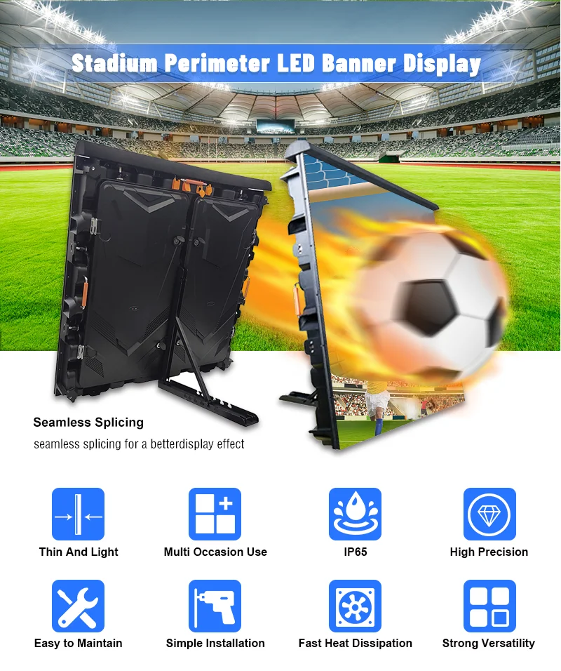 960X960mm P5 P6.67 P8 P10 outdoor Football Soccer Sports Perimeter Video screen stadium led display