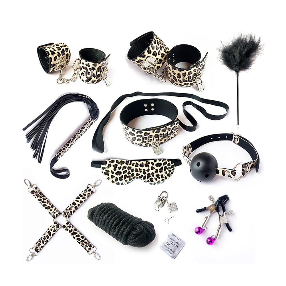 10pcs/set Leopard Print Sm Bondage Bdsm Set Adult Kit Handcuffs Ball Whip  Collar Fetish Sex Toys - Buy 10pcs/set Leopard Print Sm Bondage Bdsm  Set,Leopard Print Sm Bondage Bdsm Set,Sm Bondage Bdsm Set ...