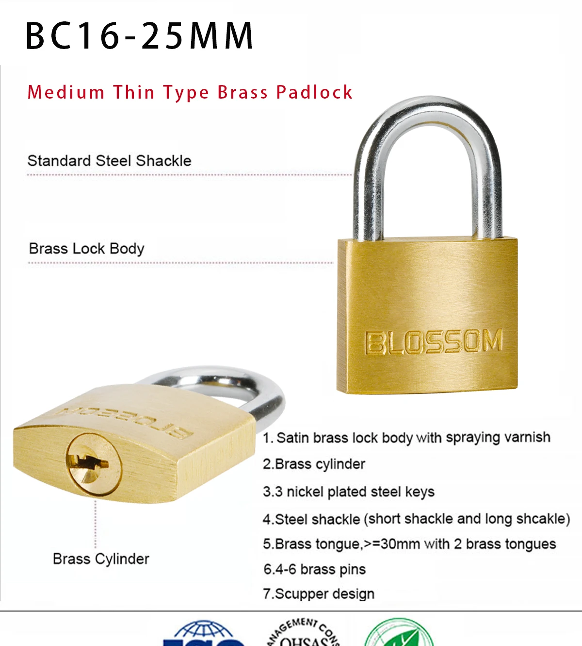 Bc16 25mm Customized Padlock Manufacturer Padlocks Cheap Pad Lock With