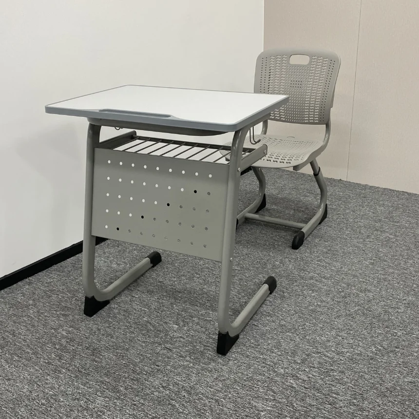 School Desk and Chair Set Primary Single Reading Study Metal Student Modern School Bench and Desk College Furniture