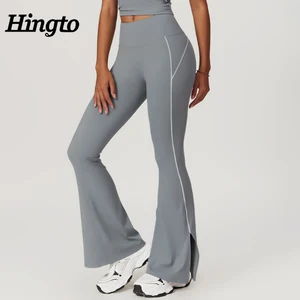 OEM 2026 Gym Sports Activewear Leggings Elastane Flare Leggings Yoga Pants V Back High Waist Spandex Yoga Leggings Custom Logo