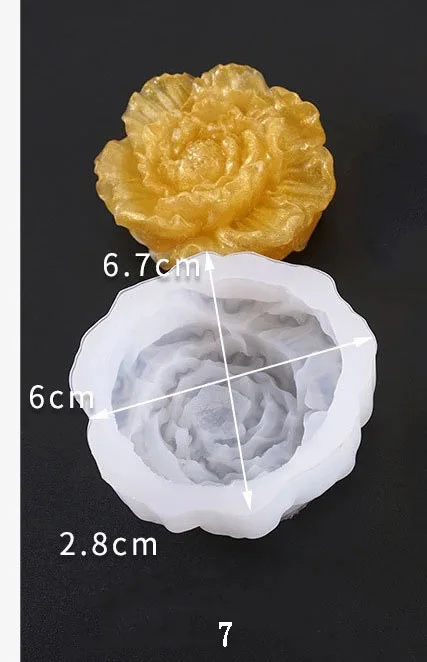 12 PCS 3D Flower Rose Silicone Mold Resin DIY Craft Mould Jewelry