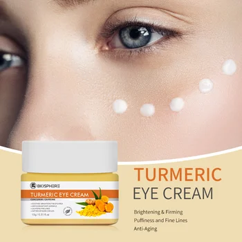 Biosphere Manufacturer Curcuma Instant Wrinkle Lifting Firming Caffeine Brighten Turmeric Eye Dark Circles Remove Cream