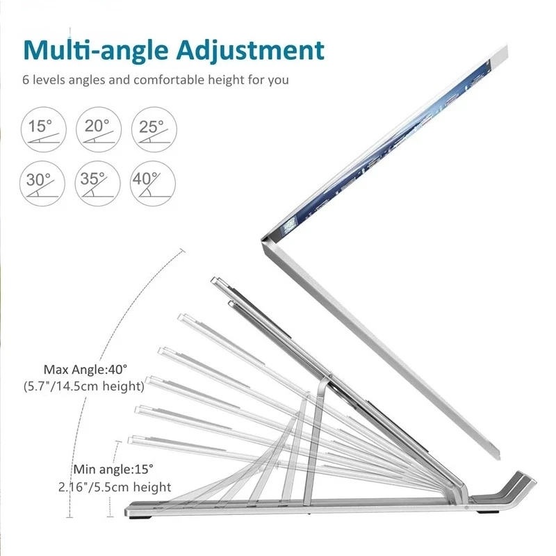Foldable Laptop Stand Aluminium Alloy Adjustable Laptop Holder Tablet