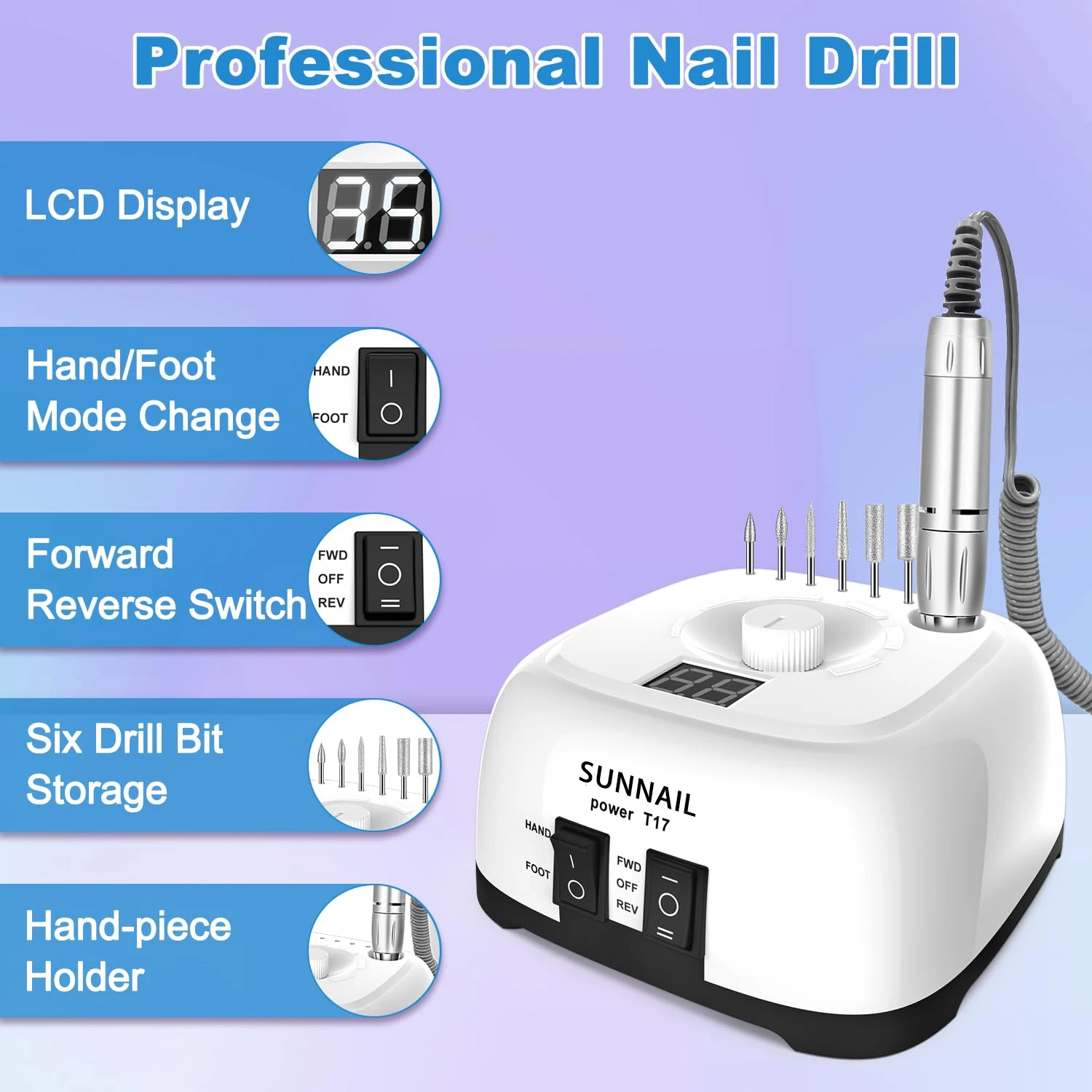 NAILGIRLS Professional Electric Nail Drill Machine - 35000 RPM