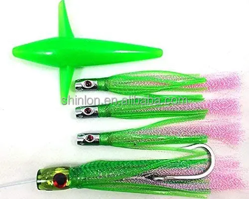 Lobo Lures #55 Typhoon Blue Rainbow Soft Head Teaser 15 Marlin & Bigeye Tuna Trolling Lure Made in The USA. (Un-Rigged