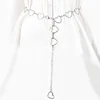 Large heart-shaped silver waist chain