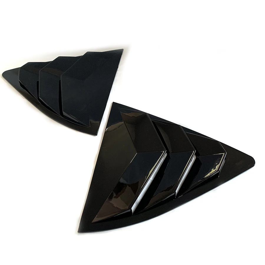 product car side glossy black rear window louvers vent window triangular shutters cover blinds for skoda octavia 2021 2022 2023-7