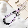K3487 purple-black beaded phone chain