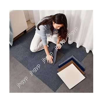 2024 Wholesale Self-Adhesive Carpet Tiles Flooring Waterproof Home Decor Floor Sticker for Living Room Plastic Carpet Flooring