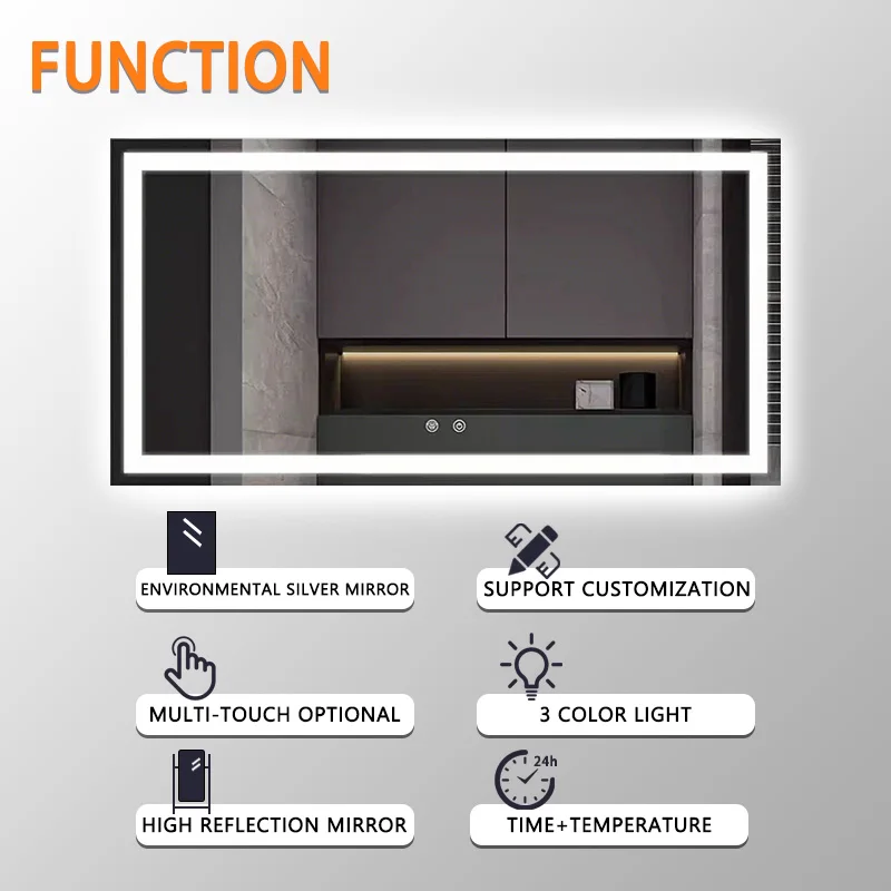 product dropshipping large size wall mounted smart led double lights dimming bathroom mirror modern dressing mirror for salon beauty use-0