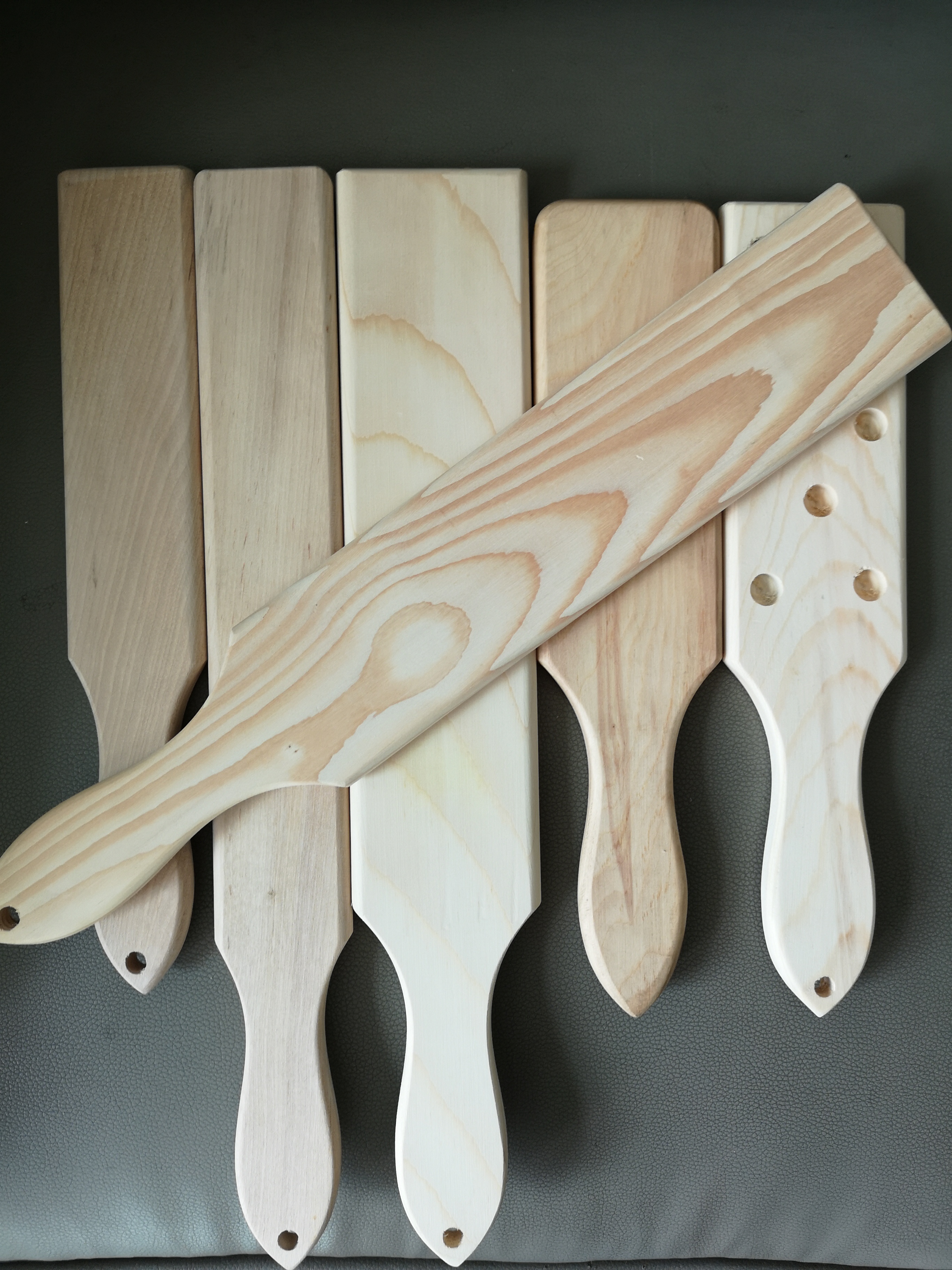 Wooden Bondage Set - Kinky Bat & School Spanking Paddle