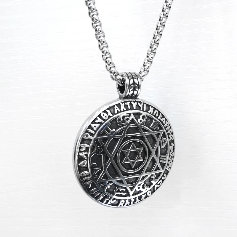 Star Of David Pendant Necklace - Stainless Steel, Vintage Hexagram Design, Adjustable 22+2 Inch Chain For Men & Women