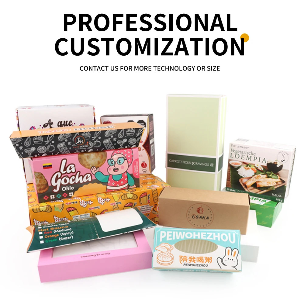 Custom Printed Recyclable Kraft Paper Box Rectangle with Clear Window for Snack Food Packaging Direct From Factory Supplier Cake