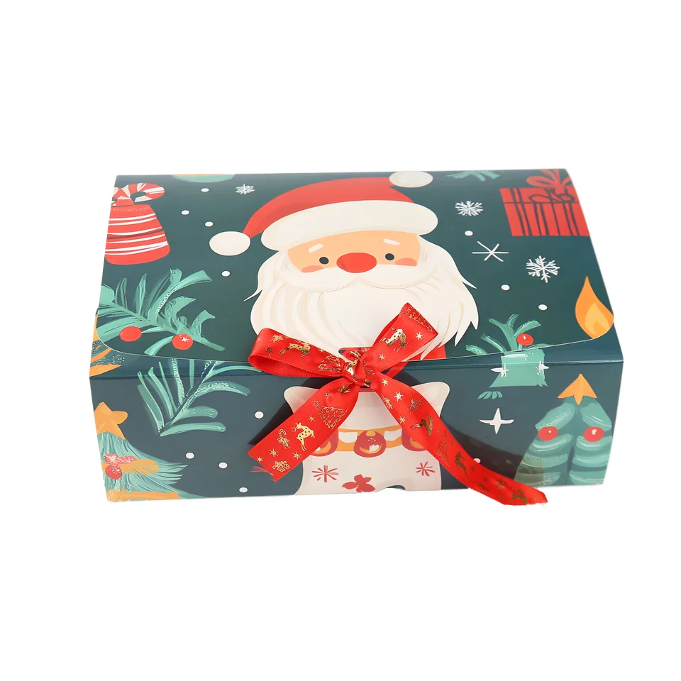 Custom White Card Paper Rigid Boxes Matt Lamination Free Size Soft Christmas Gift Boxes Ribbon Bow Perfume UV Coating Embossing