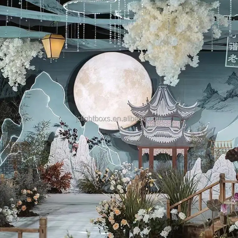 Round Light Boxes For Stage Decoration Home Festival Party Supplies