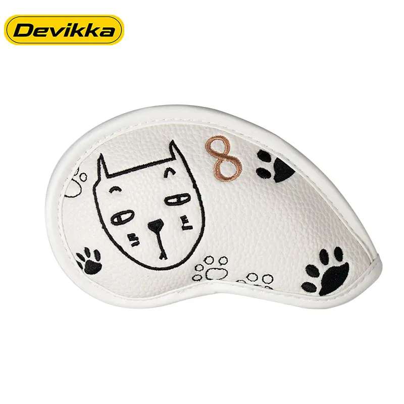 Devikka Konday OEM Customizable Waterproof PU Leather Lightweight White Golf Iron Headcover Set Custom Logo Customized Design