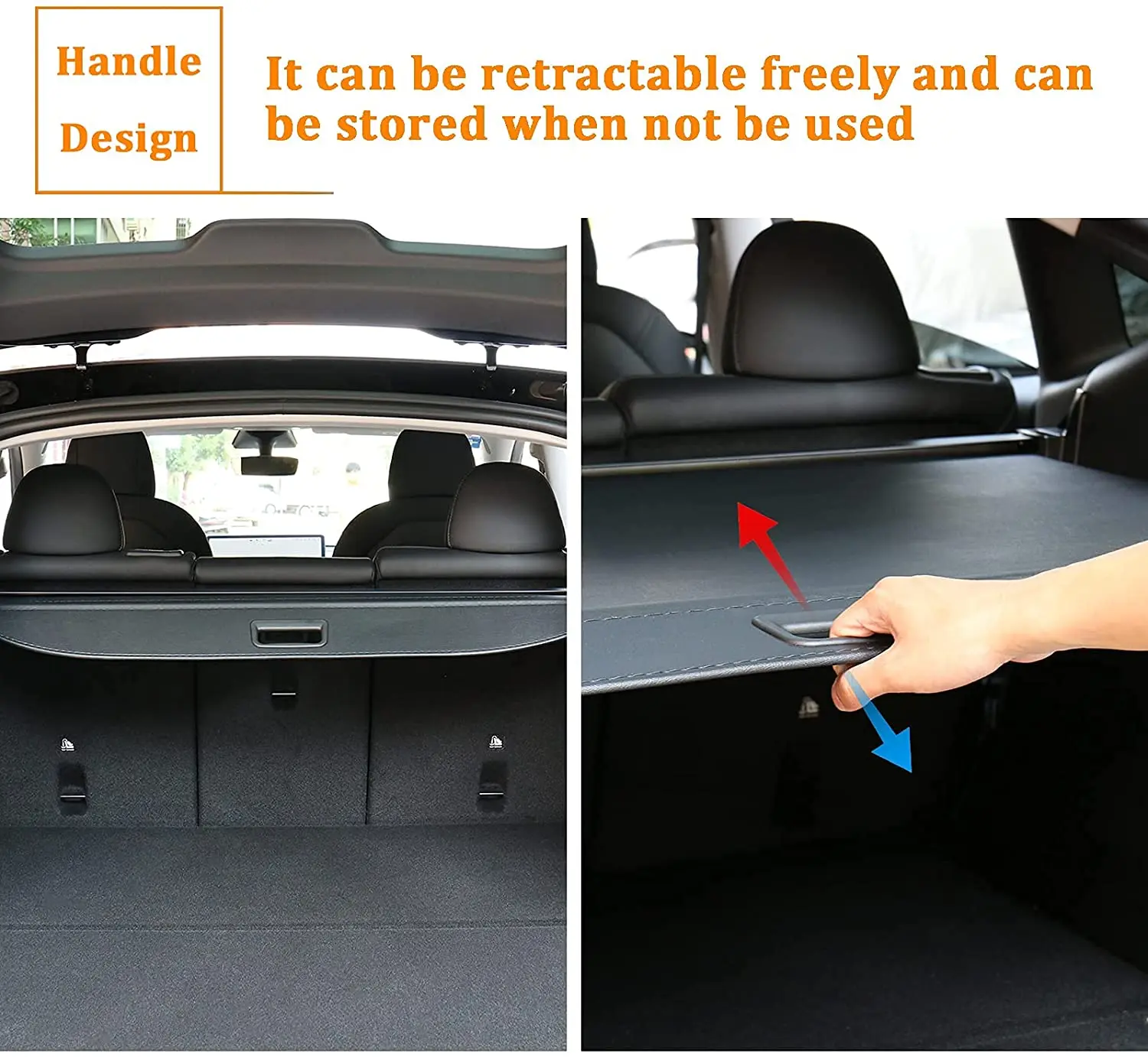 Cargo Cover For Tesla Model Y Retractable Rear Trunk Parcel Shelf
