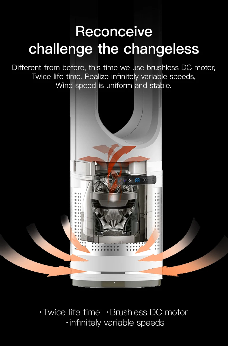 2024 Hot Sale UML-046 Portable Bladeless Fan with HEPA Filter