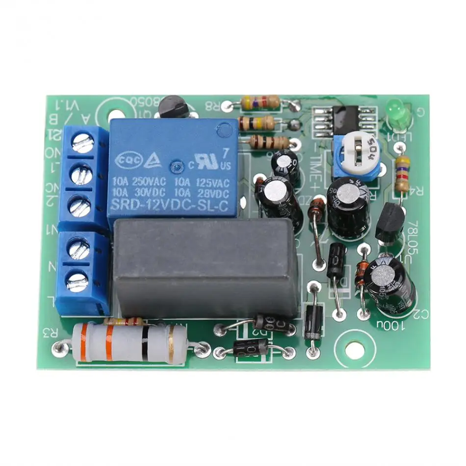 Multifonctions minuterie réglable Timer AC 220 V Dual Channel Delay relais Module