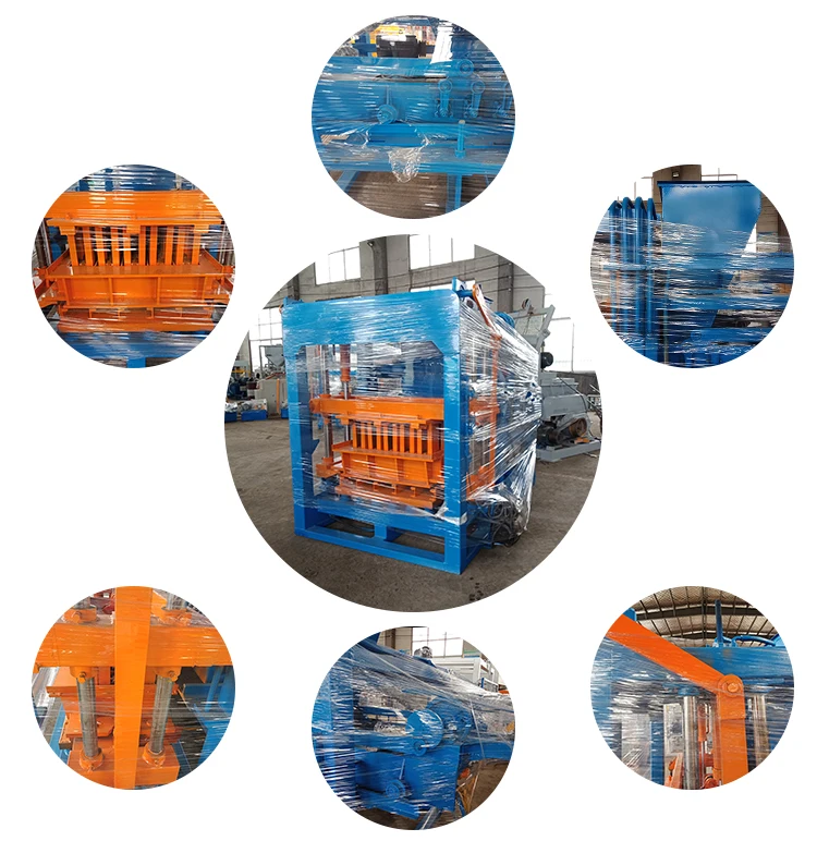 QT4-20 Semi Automatic Hydraulic Hollow Concrete Paving Brick Making Machinery Cement Block Moulding Making Maker Machine 4500