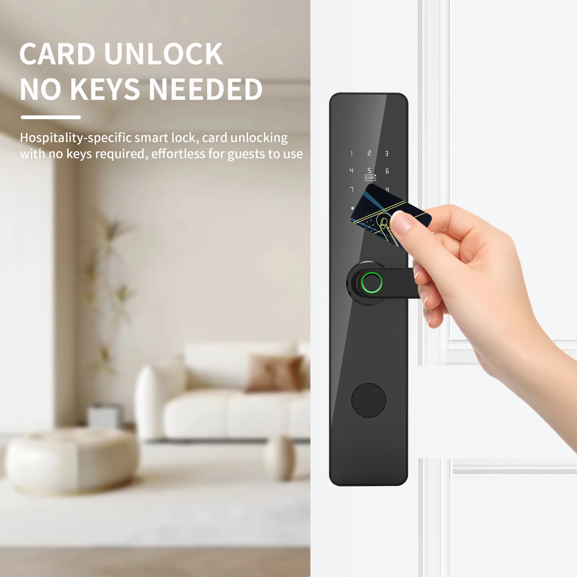 ล็อกอัจฉริยะแบบคลาวด์สำหรับโรงแรม TTlock พร้อมระบบจัดการกลางและคีย์แพด RFID สำหรับประตูอลูมิเนียม ยี่ห้อ Kaisstar