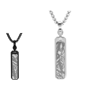 Tizti Premium Luxury Customized Stainless Steel Men's Necklace Real Muonionalusta Meteorite Pendant Fashionable Pendants Charms