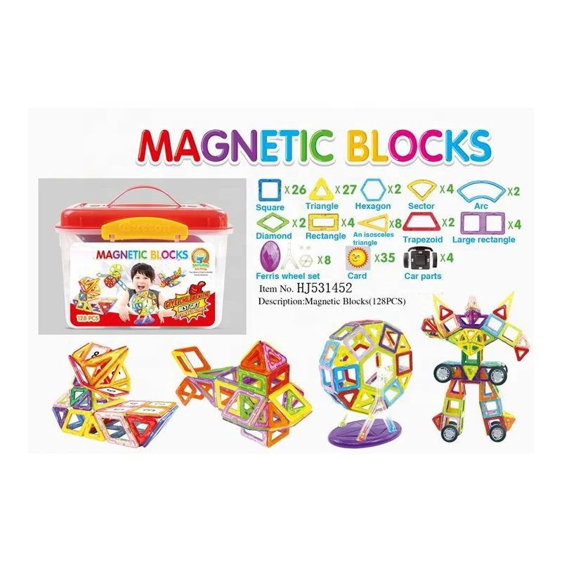 Magplayer образовательные 3d Строительные магнитные блоки игрушки пластиковый набор для