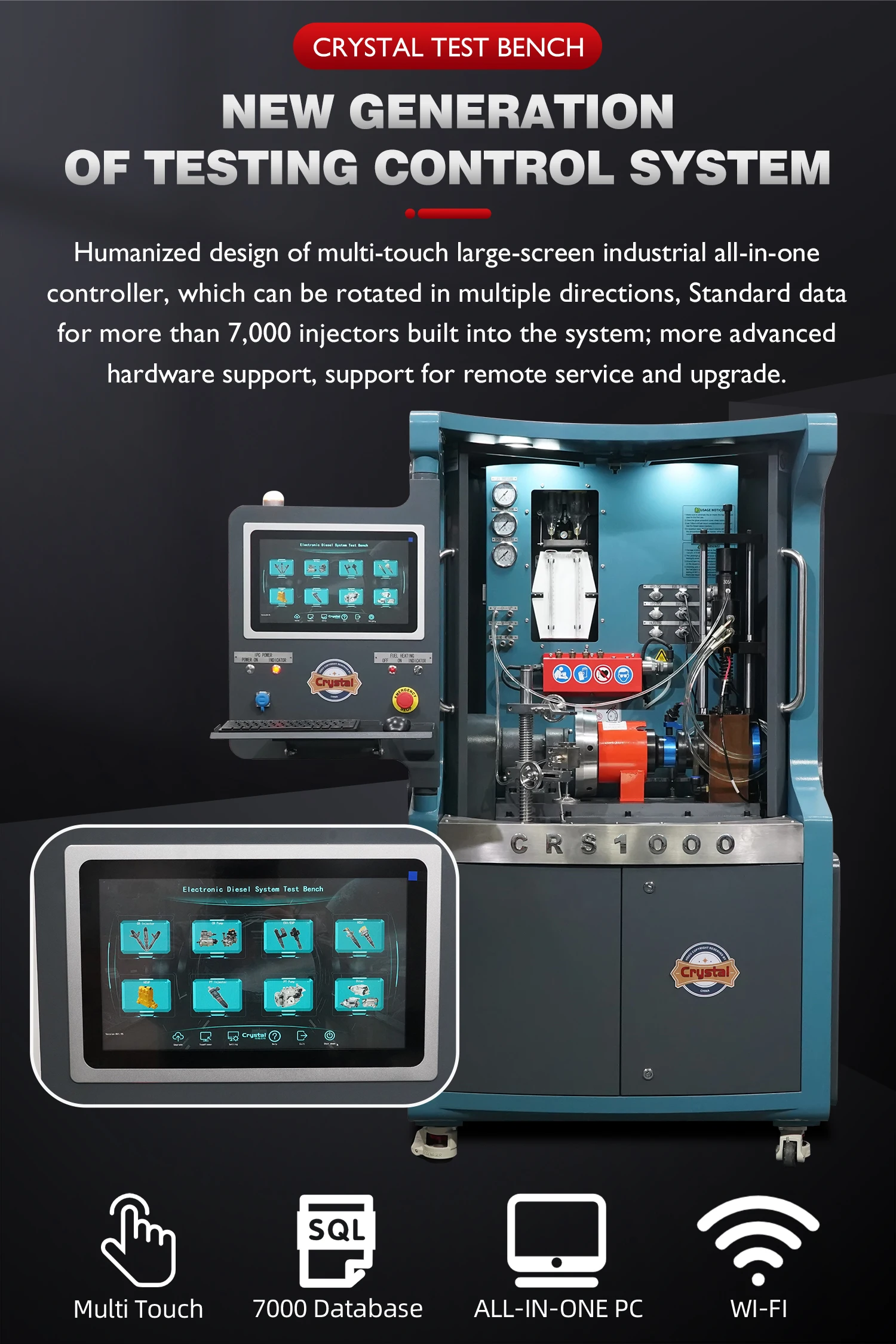 Diesel fuel EUI EUP hydraulic pump common rail injector pump test bench tester machine CRS1000