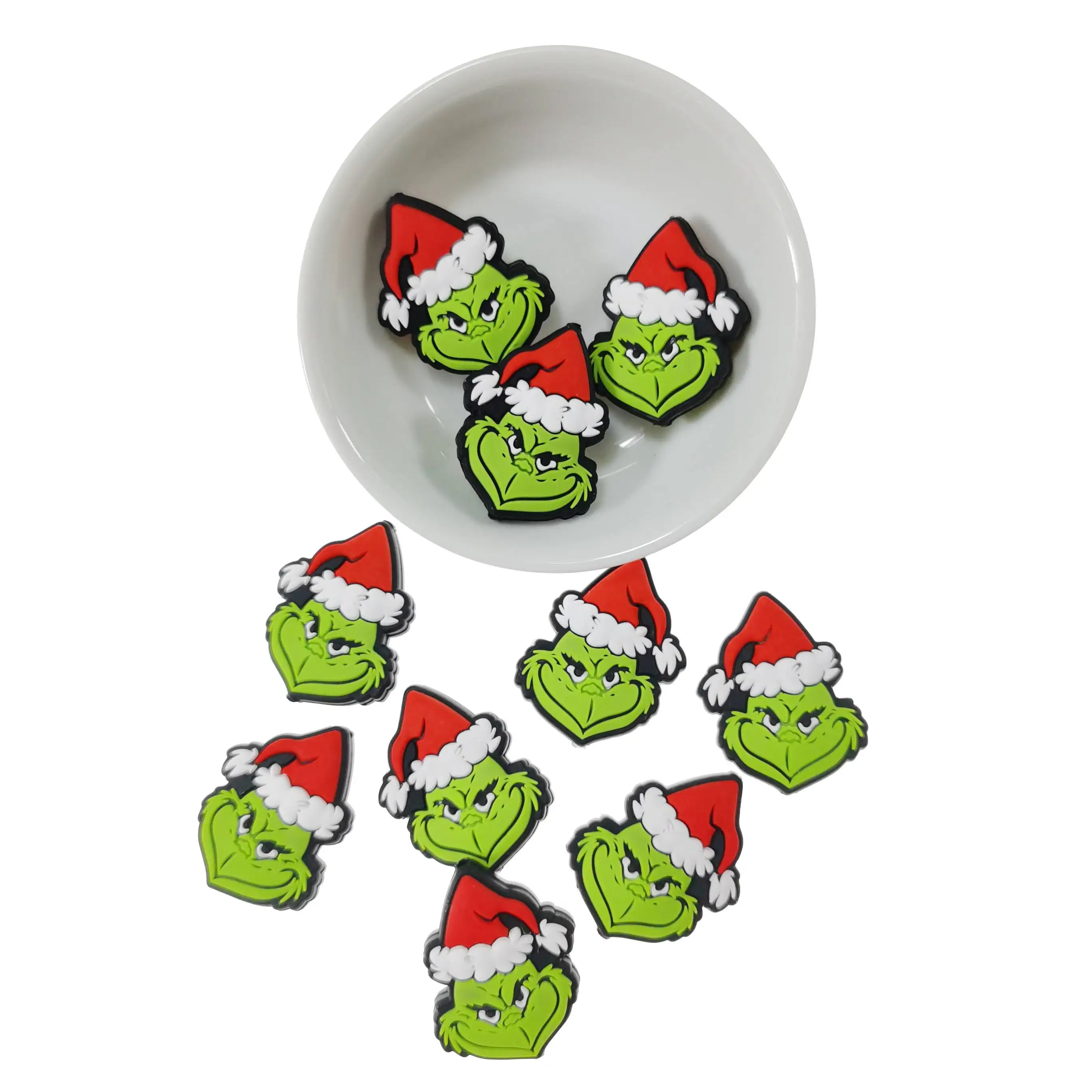 Silicone Focal Beads For Beadable Pens DIY Grinch Hand 3 Pieces