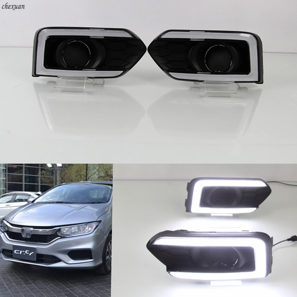 Led Drl Daytime Running Lights Fog Lamp With Turnning Signal Relay 12v For Honda City 2017 2018 2019 Accessories Buy Car Light Assembly Automobiles Motorcycles Cheap Car Light Assembly Product On Alibaba Com