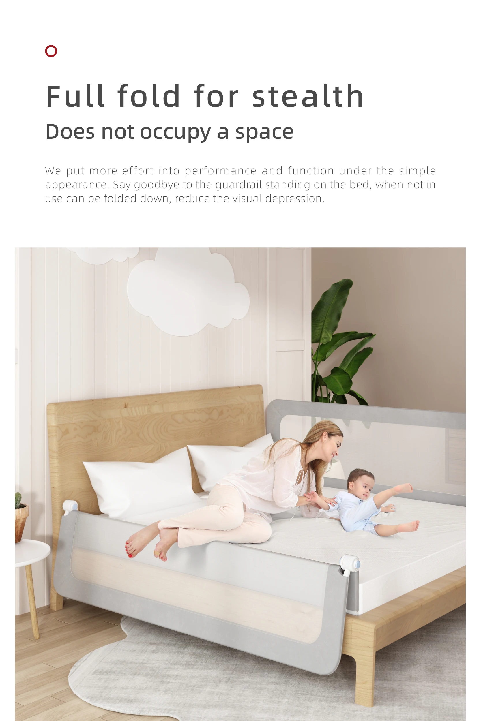 Chocchick Rieles De La Cama Guardrail Queen Size Bed Rails Toddlers Guard Holder 6pcs Baby