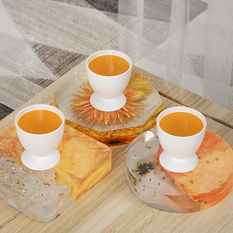 Multi-Shape Silicone Resin Coaster Mold,  DIY Crystal Epoxy Mould, Reusable Food-Grade Silicone Tool for Craft & Home Decor supplier