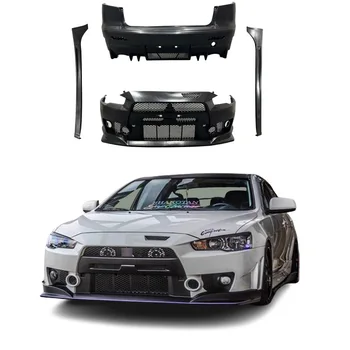 High Quality  PP Material  Mitsubishi lancer body kit 2009-2017 Upgrade FQ400 Style Front Rear Bumper Side Skirts Car bumpers